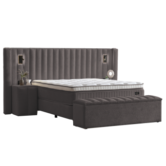 Тапицирана спалня с матрак FLORIDA 180 х 200 - сив 29