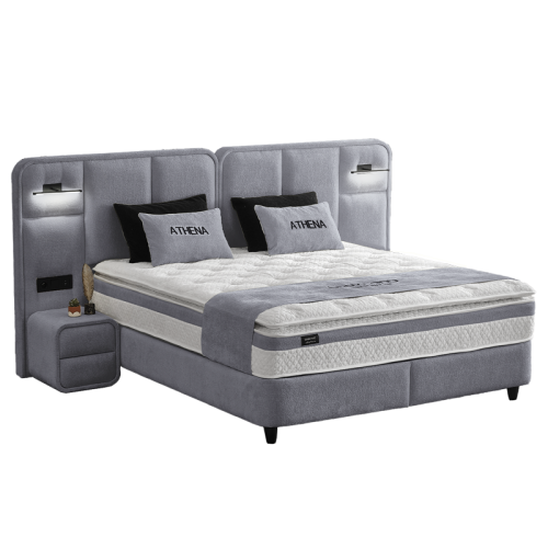 Тапицирана спалня с матрак ATHENA 180 х 200 - сив 16 Тапицирана спалня с матрак ATHENA 180 х 200 - сив 16