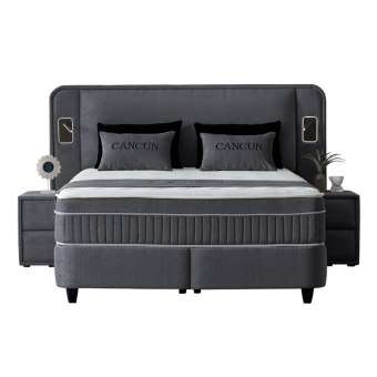 Тапицирана спалня с матрак CANCUN 180 x 200 - сив 18