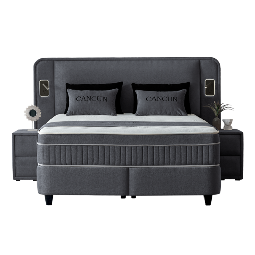 Тапицирана спалня с матрак CANCUN 180 x 200 - сив 18