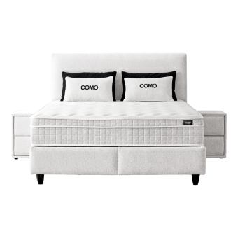 Тапицирана спалня с матрак COMO 160 x 200 - слонова кост AN