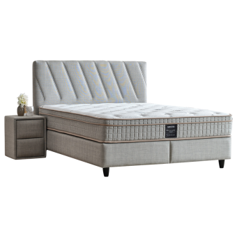 Тапицирана спалня с матрак SIESTA 160 x 200 - сив 02