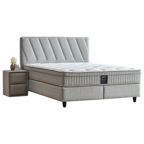 Тапицирана спалня с матрак SIESTA 160 x 200 - сив 02
