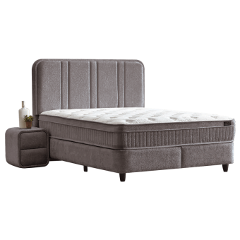 Тапицирана спалня с матрак HUGO 140 x 200 - сив 29