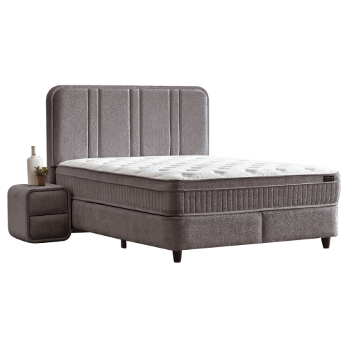 Тапицирана спалня с матрак HUGO 140 x 200 - сив 29