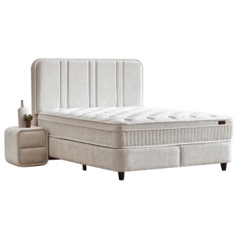 Тапицирана спалня с матрак HUGO 180 x 200 - перла SY