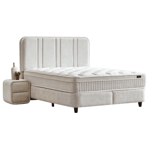 Тапицирана спалня с матрак HUGO 180 x 200 - перла SY