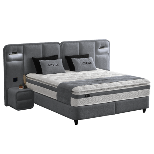 Тапицирана спалня с матрак ATHENA 160 х 200 - сив 13
