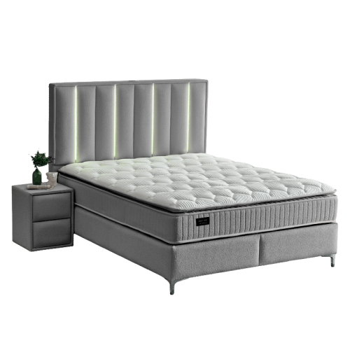 Тапицирана спалня с матрак MINI MOONLIGHT 160 х 200 - сив 620