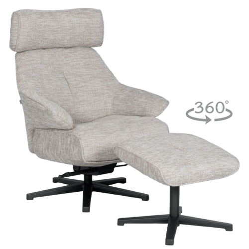 Кресло с табуретка OVAR - бежово