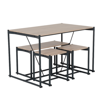 Комплект маса с пейка и две табуретки BREVIK - дъб сонома