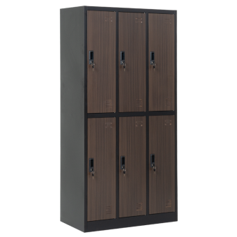 Метален шкаф Carmen CR-1243 J - черен-орех