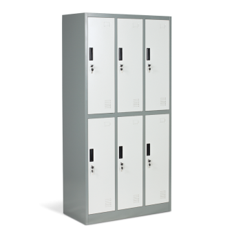 Метален шкаф Carmen CR-1243 J LUX - сив / тъмносив