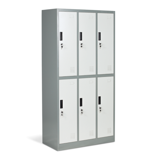 Метален шкаф Carmen CR-1243 J LUX - сив / тъмносив