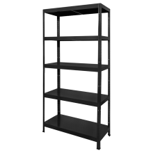 Метален стелаж HARD 180x90x40 см, до 130 кг на рафт  - черен