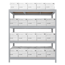 Метален стелаж MEGA 177x200x60 см, до 500 кг на рафт - цинк