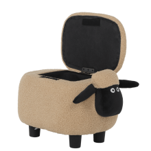 Детска табуретка с ракла - тъмно бежова овца Детска табуретка с ракла - тъмно бежова овца