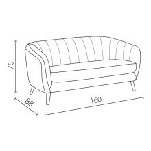 Двуместно канапе GRETA - светлосив PO