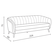 Триместно канапе GRETA - светлосив PO