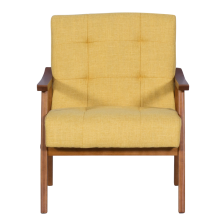 Кресло LEO - орех - жълт