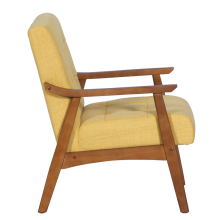 Кресло LEO - орех - жълт