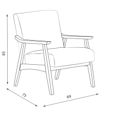 Кресло LEO - орех - син Кресло LEO - орех - син