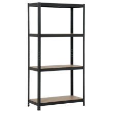 Метален стелаж Carmen CR-1015 - 180х90х40 см, до 175 кг на рафт - черен