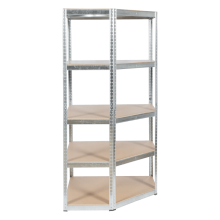 Ъглов метален стелаж Carmen CR-1019 - 180x90x45 см, до 275 кг на рафт - цинк