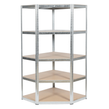 Ъглов метален стелаж Carmen CR-1019 - 180x90x45 см, до 275 кг на рафт - цинк