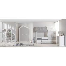 Чекмедже за детско легло къща WHITE HOUSE - 90 x 200