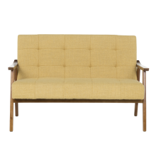 Двуместно канапе PABLO - орех / жълто