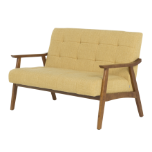 Двуместно канапе PABLO - орех / жълто