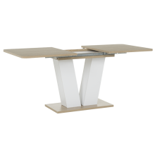 Разтегателна трапезна маса VEGAS T - дъб сонома / бял