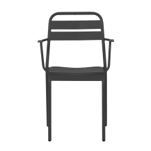 Метален градински стол ZAMFARA - черен