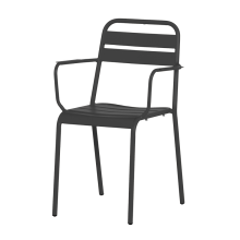 Метален градински стол ZAMFARA - черен