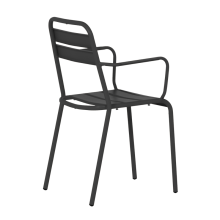 Метален градински стол ZAMFARA - черен