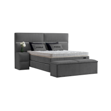 Тапицирана спалня с матрак PUZZLE 180 х 200 - сив 16