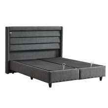 Тапицирана спалня с матрак COTTON 140 x 200 - графит 501