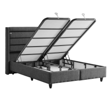 Тапицирана спалня с матрак COTTON 140 x 200 - графит 501