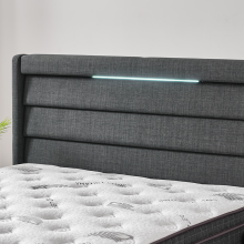 Тапицирана спалня с матрак COTTON 140 x 200 - графит 501