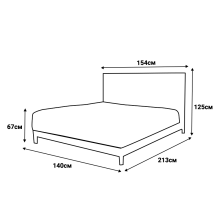 Тапицирана спалня с матрак COTTON 140 x 200 - графит 501