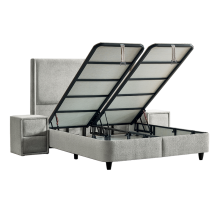 Тапицирана спалня с матрак DIANA 160 x 200 - светлосив 326