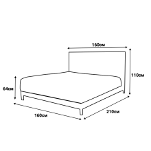 Тапицирана спалня с матрак COMO 160 x 200 - сребърен AN
