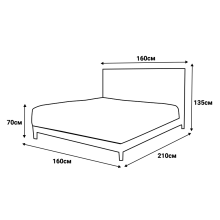 Тапицирана спалня с матрак WAVE 160 x 200 - светлосив 25