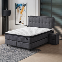 Тапицирана спалня с матрак PICASSO 160 x 200 - графит 501