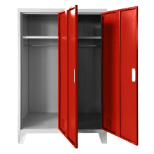 Метален шкаф Carmen CR-1605-2 JZ - сив / червен