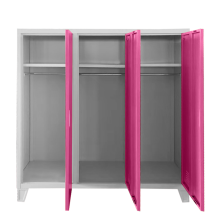 Метален шкаф Carmen CR-1605-3 JZ - сив / розов