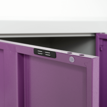 Метален шкаф Carmen CR-1605-3 JZ - сив / светлолилав