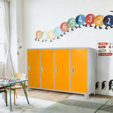 Метален шкаф Carmen CR-1605-4 JZ - Сив / оранжев