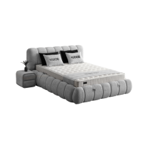 Тапицирана спалня с матрак RODOS 140 х 200 - светлосив 326